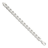 Sterling Silver 10.5mm Flat Anchor Chain (Weight: 43.26 Grams, Length: 9 Inches)