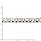 925 Sterling Silver 12.3mm Beveled Curb Chain 20 Inch