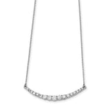 Sterling Silver Rhodium-plated CZ w/2in ext. Necklace QG3648 - shirin-diamonds
