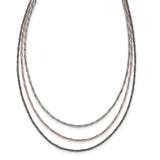 Sterling Silver Rose-tone & Ruthenium-plated w/1.75in ext Necklace QG3807 - shirin-diamonds
