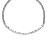 Sterling Silver Polished w/ 1in Ext. Necklace QG3926 - shirin-diamonds