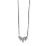 Sterling Silver Rhodium-plated CZ 18in Necklace QG4295 - shirin-diamonds