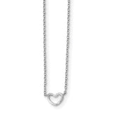 Sterling Silver Rhodium-plated 18in Heart Necklace QG4354 - shirin-diamonds
