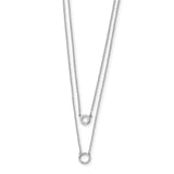 Sterling Silver Rhodium-plated CZ Circles 16in W/2in ext Necklace QG4430 - shirin-diamonds