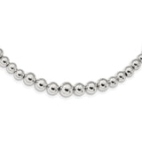 Sterling Silver Graduated Beads Adjustable Necklace QG4548 - shirin-diamonds
