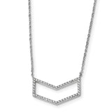 Sterling Silver Rhodium-plated CZ Necklace QG4627 - shirin-diamonds