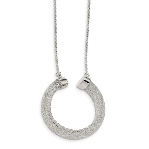 Sterling Silver Mesh 16.5in Necklace QG4651 - shirin-diamonds