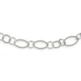 Sterling Silver Fancy Link Necklace QH1138 - shirin-diamonds