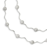 Sterling Silver Double Spiral and Laser Cut Bead Necklace QH1156 - shirin-diamonds