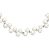 Sterling Silver FW Cultured Button Pearl 16in Necklace QH1857 - shirin-diamonds