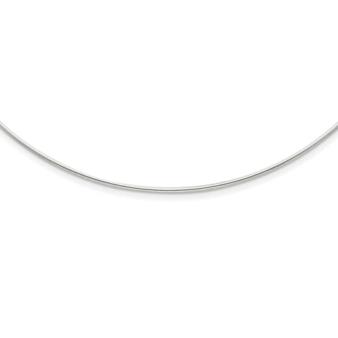 Sterling Silver Solid Polished Neck Wire Necklace QH372 - shirin-diamonds