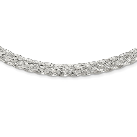 Sterling Silver 6.75mm Braided Fancy Necklace QH4929 - shirin-diamonds