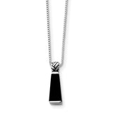 Sterling Silver Onyx Pendant Necklace QH734 - shirin-diamonds