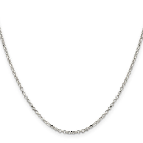925 Sterling Silver 2mm 8 Side Diamond-cut Cable Chain 18 Inch