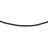 Sterling Silver 3mm Black Leather Braided Necklace QK90 - shirin-diamonds