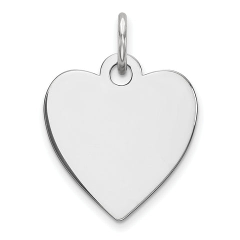 Sterling Silver Rhod-plated Eng. Heart Polish Front/Satin Back Disc Charm QM390/50 - shirin-diamonds