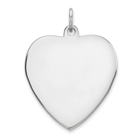 Sterling Silver Engraveable Heart Polished Front/Satin Back Disc Charm QM393/35 - shirin-diamonds