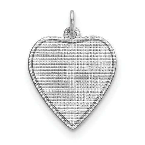 Sterling Silver Engraveable Heart Patterned Polished Front/Satin Back Disc QM477/18 - shirin-diamonds