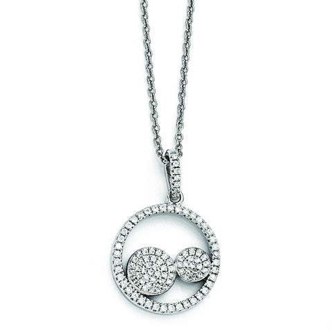 Sterling Silver & CZ Brilliant Embers Circles Necklace QMP1005 - shirin-diamonds