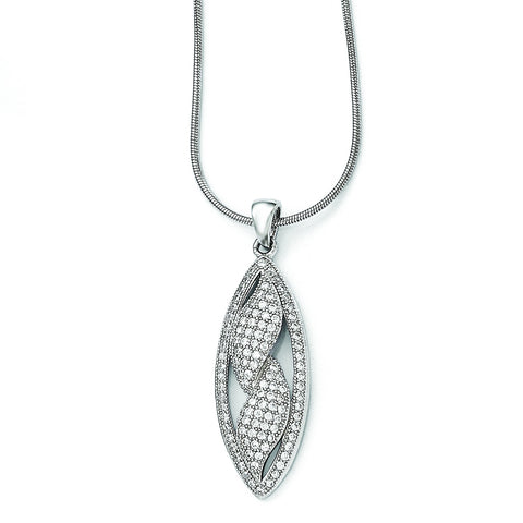 Sterling Silver & CZ Brilliant Embers Necklace QMP1216 - shirin-diamonds