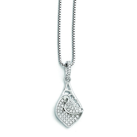 Sterling Silver & CZ Brilliant Embers Necklace QMP1226 - shirin-diamonds