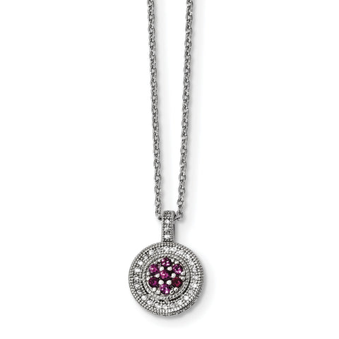 Sterling Silver & CZ Brilliant Embers Necklace QMP1347 - shirin-diamonds