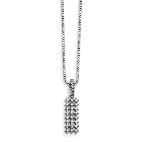 Sterling Silver CZ Brilliant Embers Necklace QMP1395 - shirin-diamonds