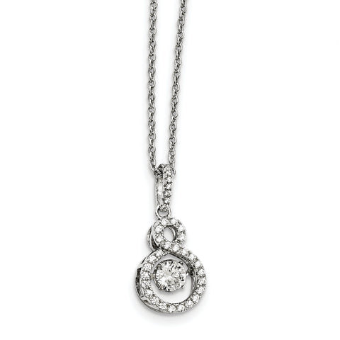 Sterling Silver & Vibrant CZ Brilliant Embers Necklace QMP1400 - shirin-diamonds