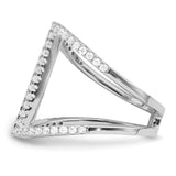 Sterling Silver Rhodium-plated polished CZ Ring QMP1473