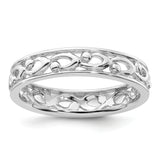 Sterling Silver Stackable Expressions Carved Ring Size 10