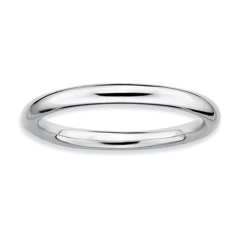 Sterling Silver Stackable Expressions Rhodium Polished Ring - shirin-diamonds