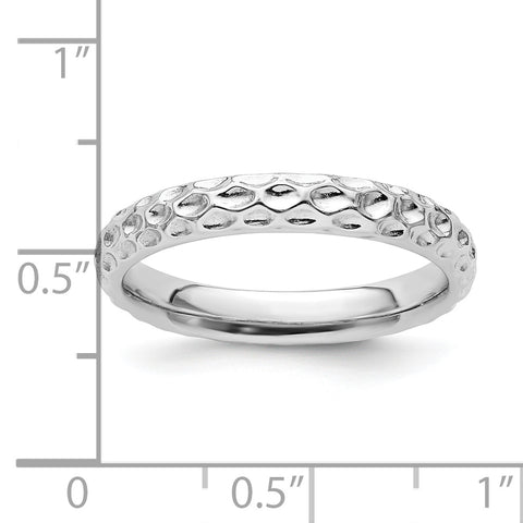 Sterling Silver Stackable Expressions Rhodium Ring QSK275