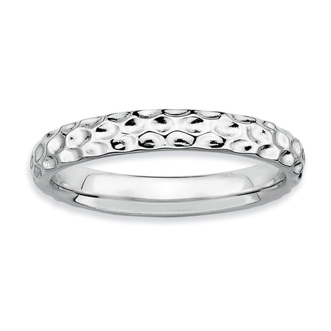 Sterling Silver Stackable Expressions Rhodium Ring QSK275 - shirin-diamonds