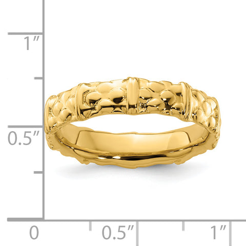 Sterling Silver Stackable Expressions Gold-plated Ring QSK298