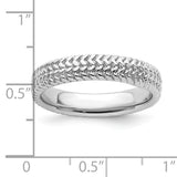 Sterling Silver Stackable Expressions Rhodium Ring Size 10
