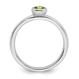 Sterling Silver Stackable Expressions Oval Peridot Ring Size 7