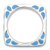 Sterling Silver Stackable Expressions Polished Blue Enameled Square Ring Size 7
