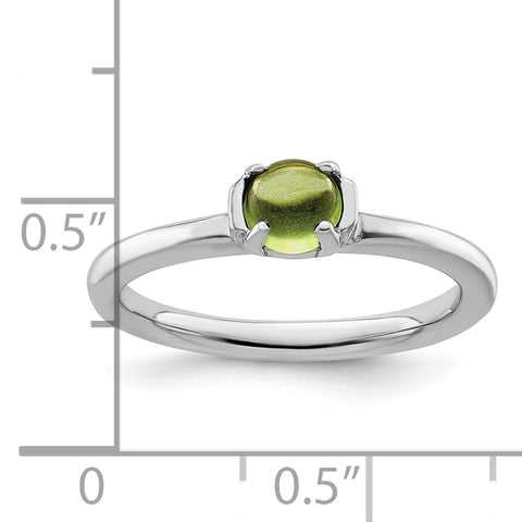 Sterling Silver Stackable Expressions Polished Peridot Ring Size 7