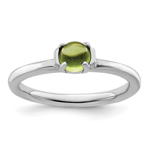 Sterling Silver Stackable Expressions Polished Peridot Ring Size 9