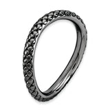 Sterling Silver Stackable Expressions Polished Black-plate Wave Ring Size 8