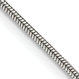 925 Sterling Silver 1.5mm Round Snake Chain 18 Inch