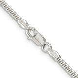 925 Sterling Silver 2.5mm Round Snake Chain 24 Inch