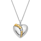 Sterling Silver & Gold-plated I Love You More Each Day 18in Necklace QSX215 - shirin-diamonds