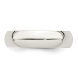 925 Sterling Silver 5mm Half Round Size 5.5 Band Ring