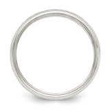 925 Sterling Silver 5mm Half Round Milgrain Size 7 Band Ring