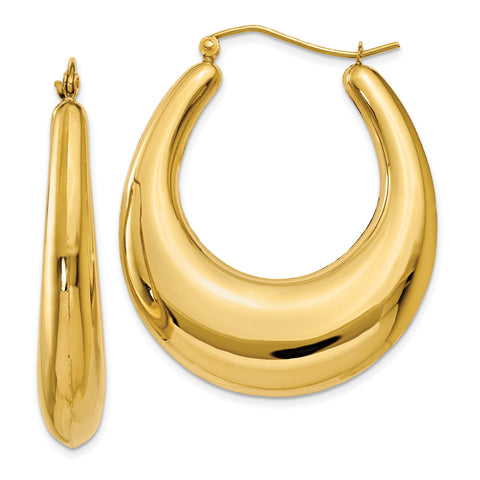 14k Polished Hoop Earrings S1512 - shirin-diamonds