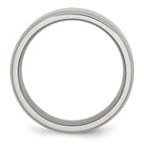 Stainless Steel Beveled Edge 8mm Polished Band Ring 9 Size