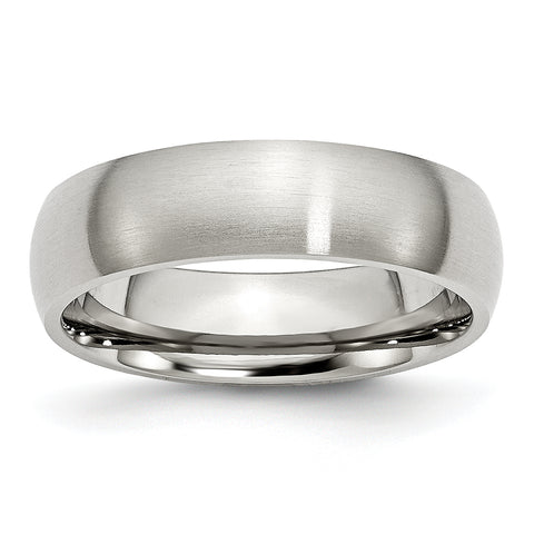 Stainless Steel 6mm Brushed Band Ring 9.5 Size