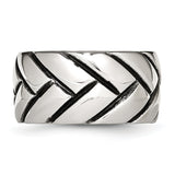 Stainless Steel Polished Braided Design Ring 9 Size