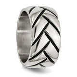 Stainless Steel Polished Braided Design Ring 9 Size